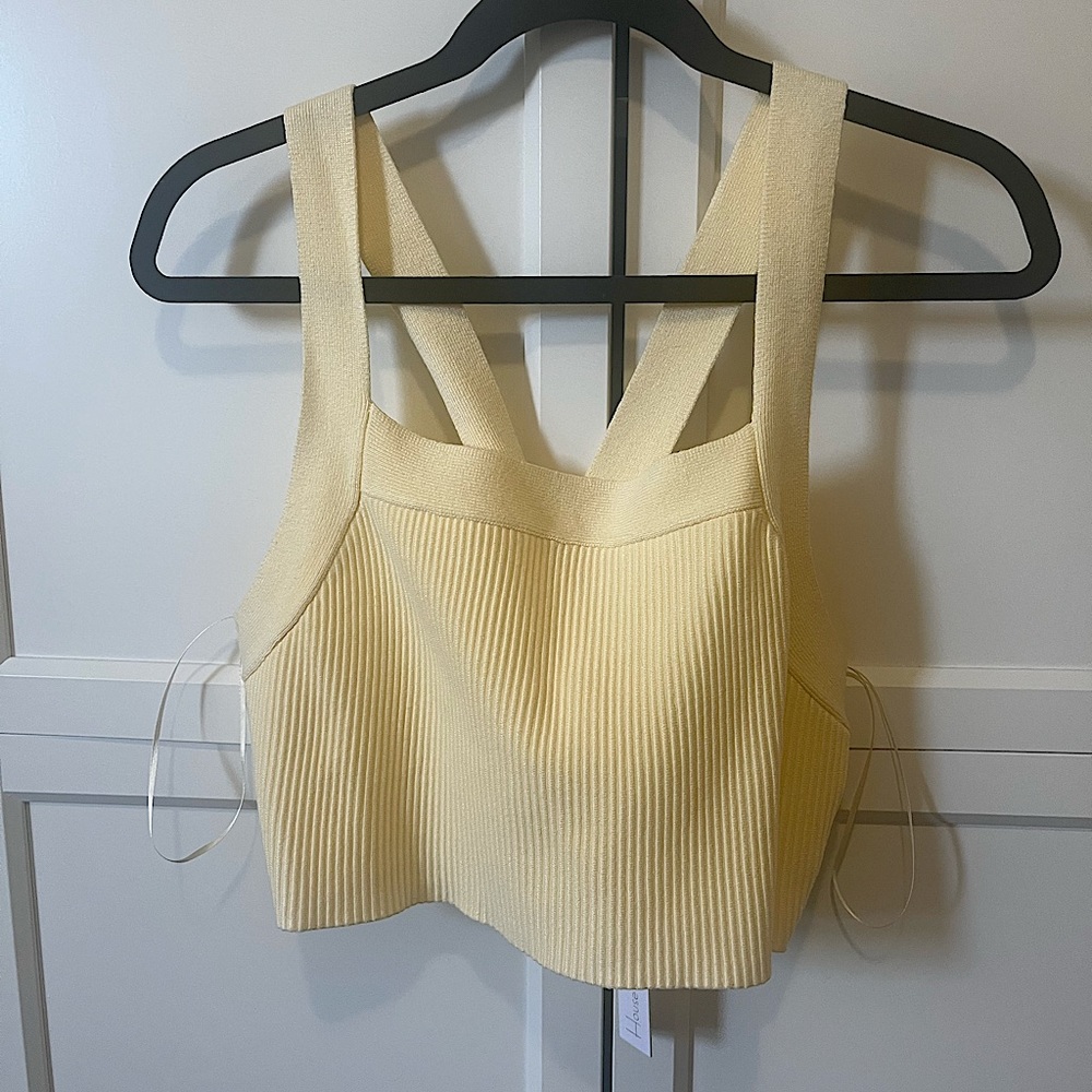 House of Harlow 1960 cropped ribbed tank